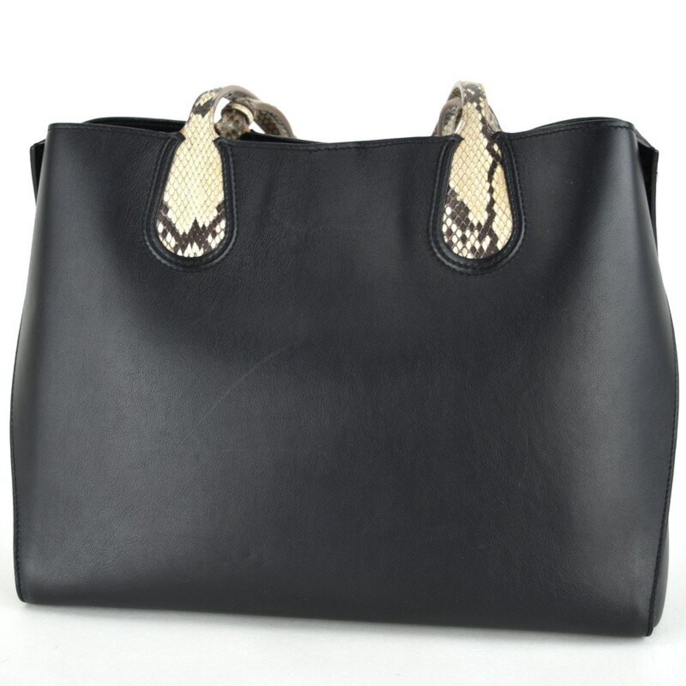 Dior Python Handbag Black Leather Bag Tote Addict